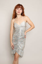 80s Silver Ruched Dress