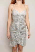 80s Silver Ruched Dress