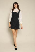 1990s Black Pinstriped Mini Dress
