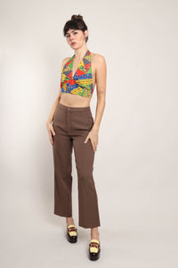 80s Brown Polyester Pants