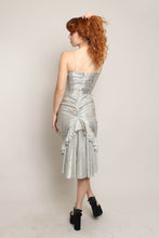 80s Silver Ruched Dress