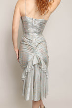 80s Silver Ruched Dress