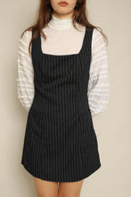 1990s Black Pinstriped Mini Dress