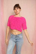 ❤️ 90s Pink Fuzzy Cropped Sweater