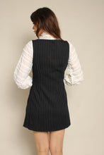 1990s Black Pinstriped Mini Dress