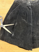 1990s Black Suede Leather High Waist Bermuda Shorts