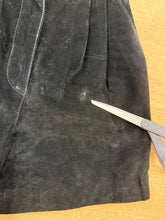 1990s Black Suede Leather High Waist Bermuda Shorts