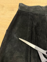 1990s Black Suede Leather High Waist Bermuda Shorts