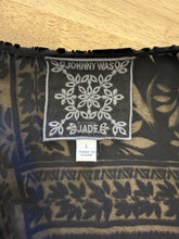 2010s Johnny Was Black Velvet Burnout Duster Jacket