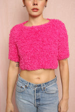 ❤️ 90s Pink Fuzzy Cropped Sweater