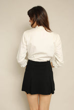 1950s White Cotton Ruffle Lace Blouse With Rhinestone Buttons