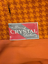 1960s David Crystal Burnt Orange Plaid Wool Jacket Skirt Set