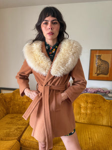 70s Penny Lane Jacket With Fur Collar