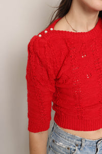 80s Pearl Button Sweater