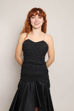 80s Crinkle Taffeta Dress