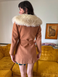 70s Penny Lane Jacket With Fur Collar
