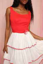 ❤️ 60s Red Rose Dress