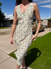 1990s Autumn Fruit Print Tank Midi Dress