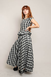 40s Plaid Taffeta Dress