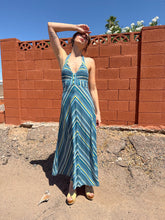70s Chevron Striped Halter Dress