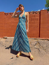 70s Chevron Striped Halter Dress