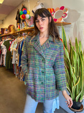 80s Colorful Plaid Mohair Jacket