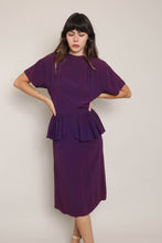 40s Purple Peplum Dress