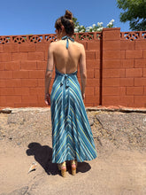 70s Chevron Striped Halter Dress