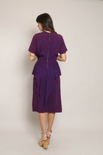 40s Purple Peplum Dress