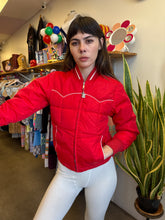 70s Red Western Puffer Jacket