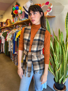 70s Plaid Vest & Belt Set