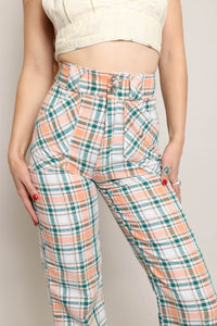 70s Plaid Bell Bottoms