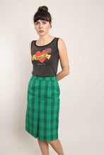 80s Green Plaid Skirt