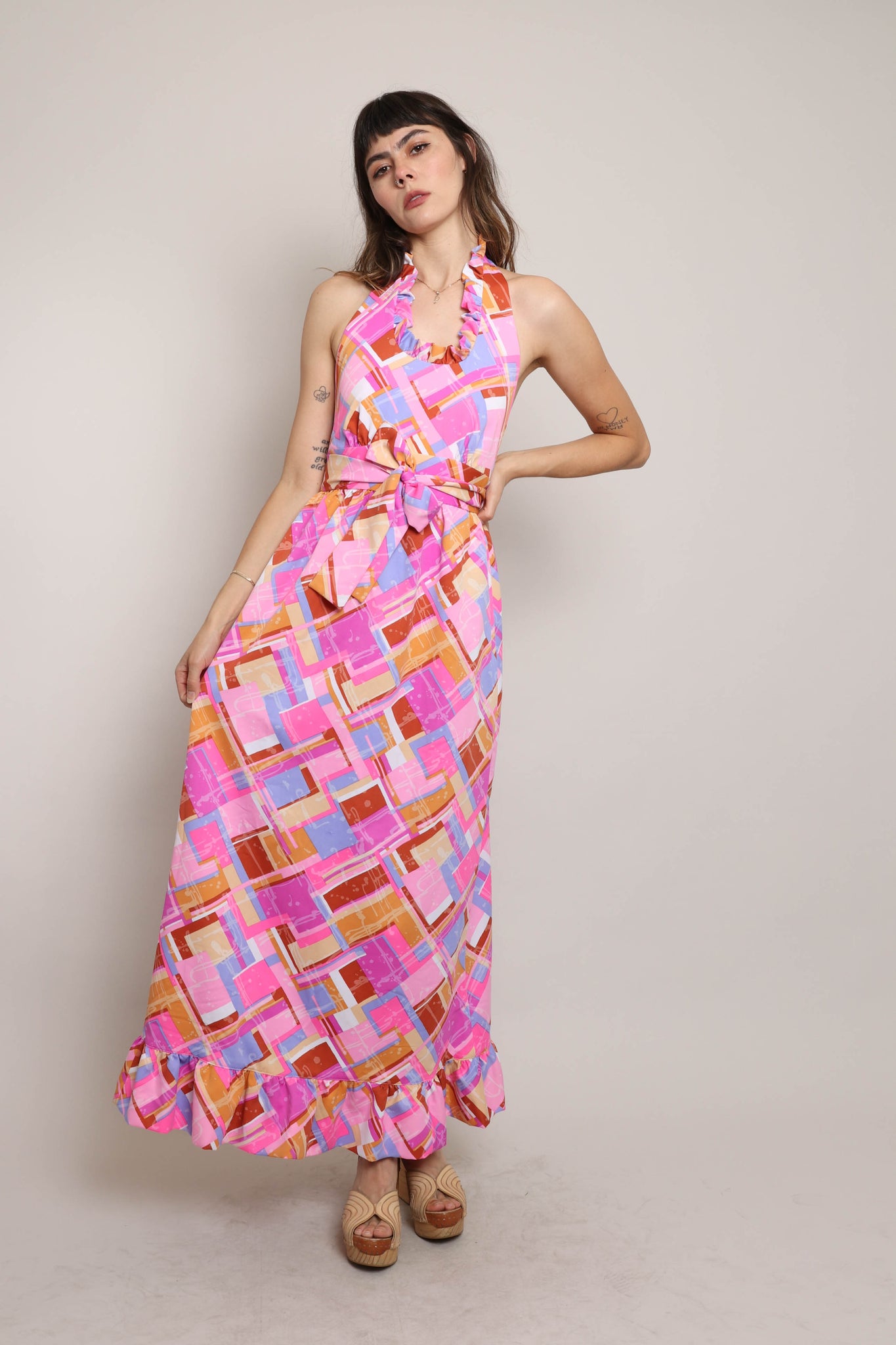 barbie pink halter dress 1970s Barbie Pink Cotton Halter Dress Wayward Collection
