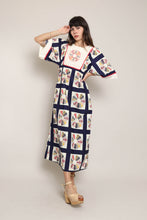 70s Patchwork Dress With Bonnet