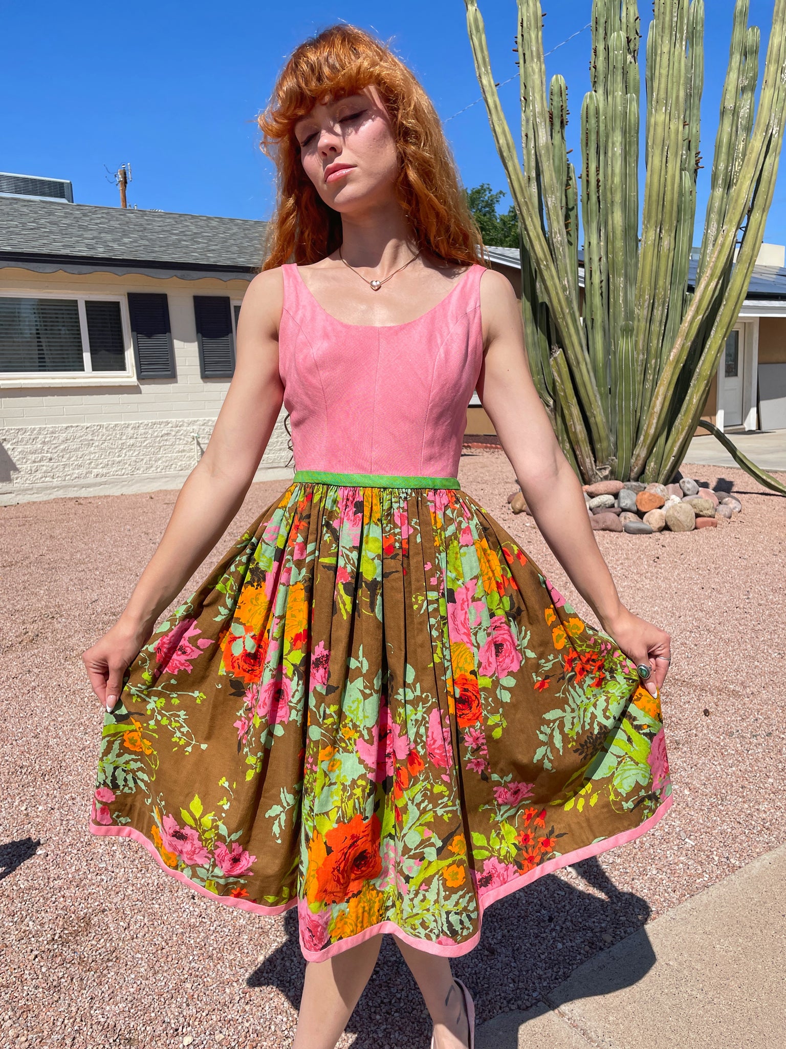 60s Floral Cotton Dress Luxie Vintage 60s Floral Cotton Dress Luxie Vintage