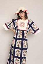 70s Patchwork Dress With Bonnet