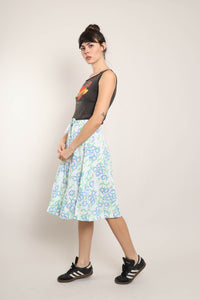 70s Drawstring Floral Skirt