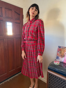 80s Tartan Plaid Dress