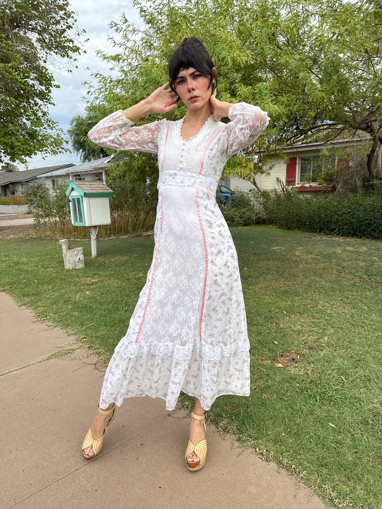 70s Pink Prairie Dress 70s Pink Prairie Dress