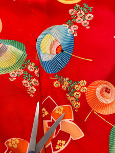 40s Umbrella Print Kimono