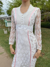 70s Pink Prairie Dress