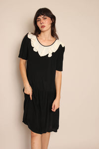80s Waisted Witch Dress - M