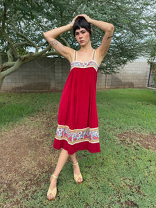 70s Velvet Prairie Dress