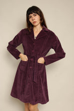 Y2K Purple Corduroy Jacket With Matching Belt