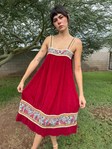 70s Velvet Prairie Dress