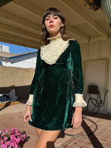 70s Velvet Victorian Dress