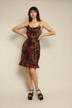 Y2K Maroon Floral Whimisgoth Dress With Flutter Hem