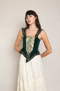 90s Velvet Tapestry Corset