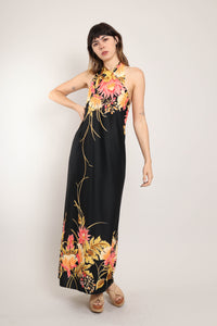 70s Botanical Sarong Dress